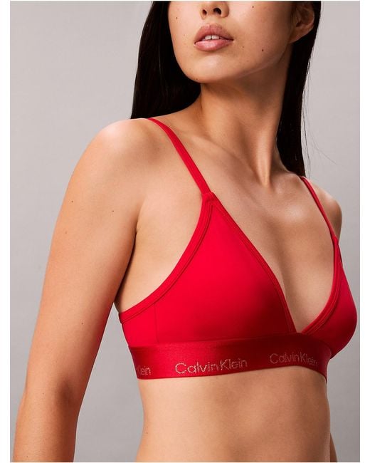 Calvin Klein Red Lightly Lined Triangle Bra