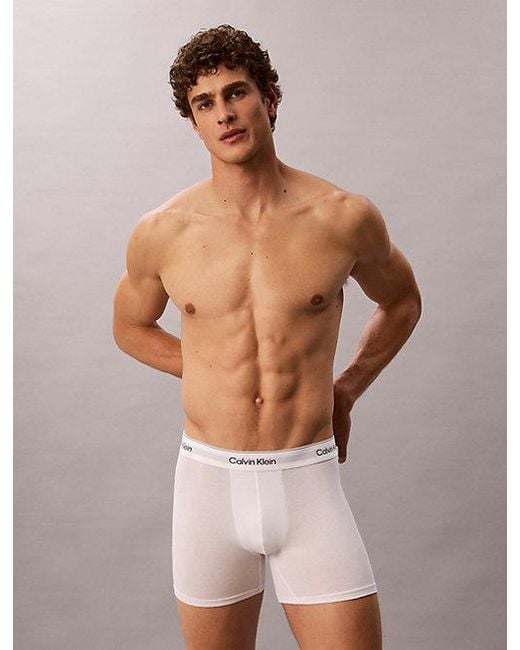 Calvin Klein White 3 Pack Boxer Briefs for men