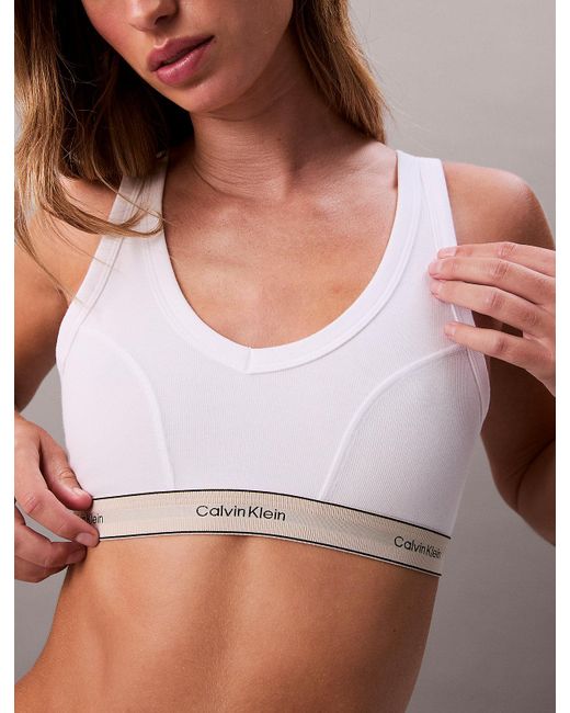 Calvin Klein White Lightly Lined Triangle Bralette