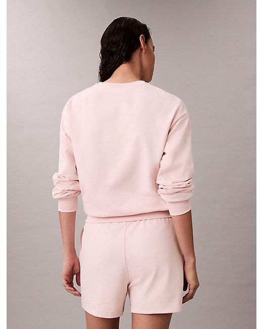 Calvin Klein Hoodie Met Rits En Monogram in het Pink