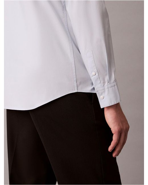 Calvin Klein White Slim Stretch Button-Down Shirt for men
