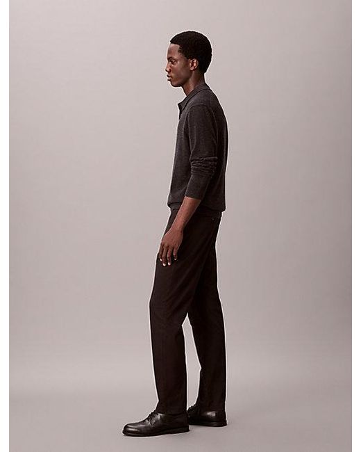 Calvin Klein Brown Slim Tapered Sateen Chino Trouser for men