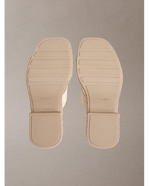 Calvin Klein Multicolor Beta Leather Espadrille Heeled Sandals
