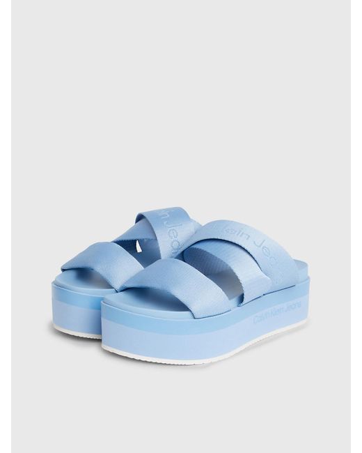 Calvin Klein Blue Platform Sandals