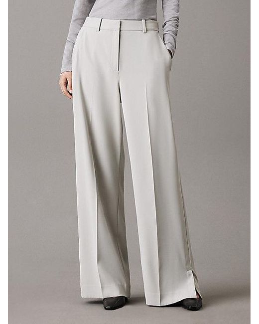 Calvin Klein Slim Fit Broek Met Wijde Pijpen in het Gray