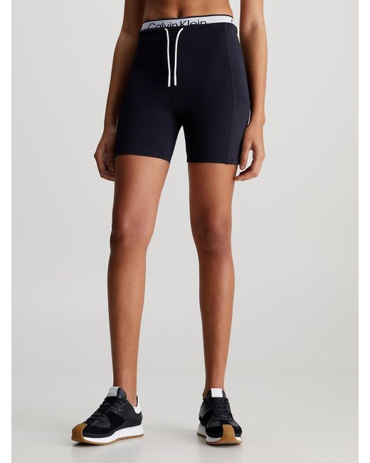 Calvin Klein Blue Double Waistband Tight Gym Shorts