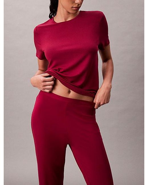 Calvin Klein Red Pyjama Pants Ultra Soft Modal