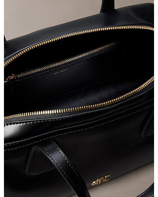 Calvin Klein Gray Monogram Hardware Bowling Bag