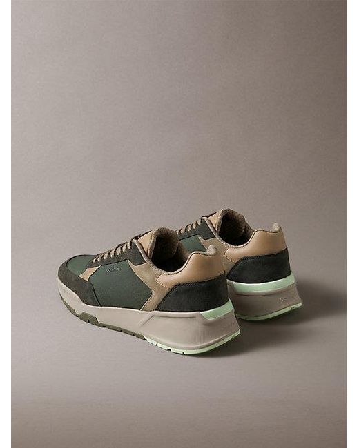 Calvin Klein Brown Suede Chunky Dad Trainers for men