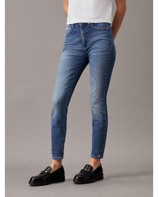 Calvin Klein Blue High Rise Super Skinny Ankle Jeans