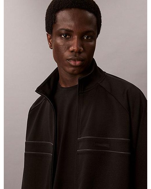 Calvin Klein Black Sport Breathable Travel Track Jacket for men