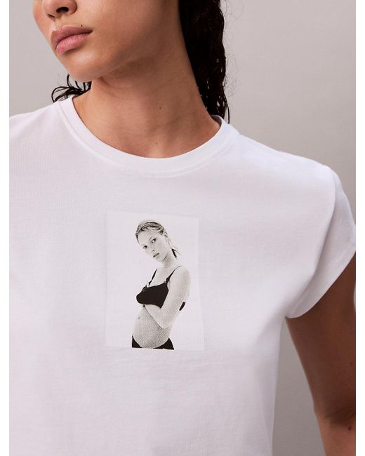 Calvin Klein White Classic Kate Baby Tee