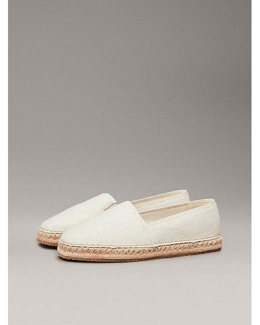 Calvin Klein Gray Logo Jacquard Espadrilles