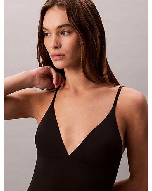 Calvin Klein Black Cut Out Swimsuit Modern Logo