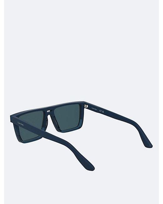 Calvin Klein Blue Modified Rectangle Sunglasses for men
