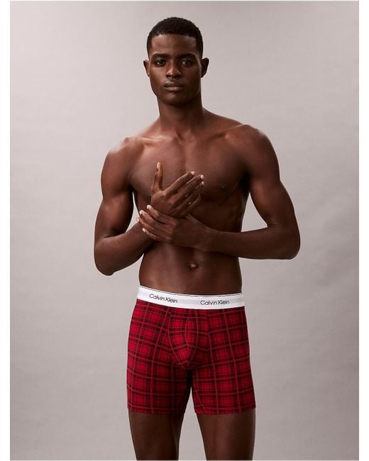 Calvin Klein Red Icon Cotton Stretch Holiday Boxer Brief for men