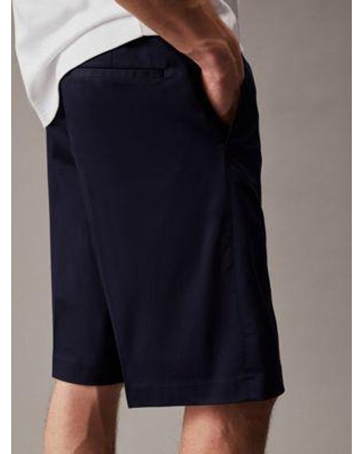 Shorts elásticos de satén Calvin Klein de hombre de color Blue