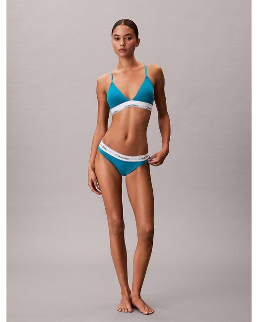 Calvin Klein Blue Lightly Lined Triangle Bralette