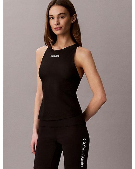 Calvin Klein Brown Sport Performance Mesh Racerback Gym Tank Top