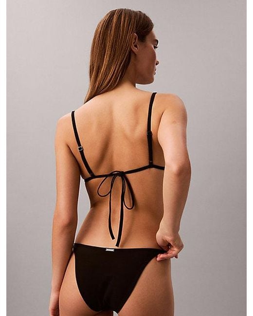 Calvin Klein Black Triangle Bikini Top Ck Tailored