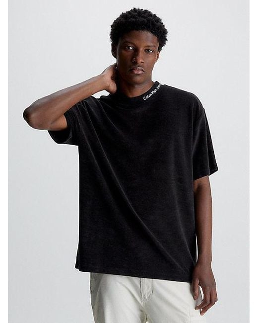 Calvin Klein Relaxed Badstof T-shirt in het Zwart voor heren | Lyst NL