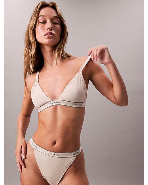 Calvin Klein Multicolor Unlined Triangle Bra Heritage Cotton Stretch