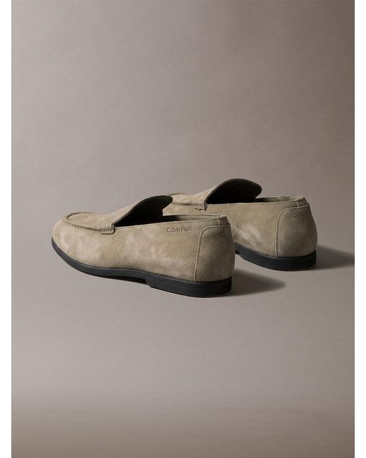 Calvin Klein Gray Suede Hybrid Loafers for men