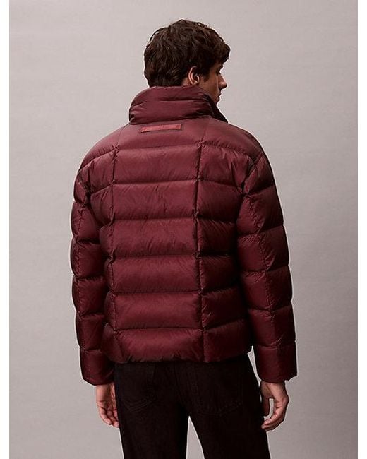 Calvin Klein Multicolor Jeans Ripstop Mock Neck Puffer Jacket for men