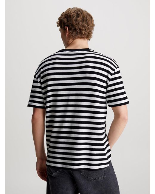 Calvin Klein Blue Unisex Oversized Striped T-shirt
