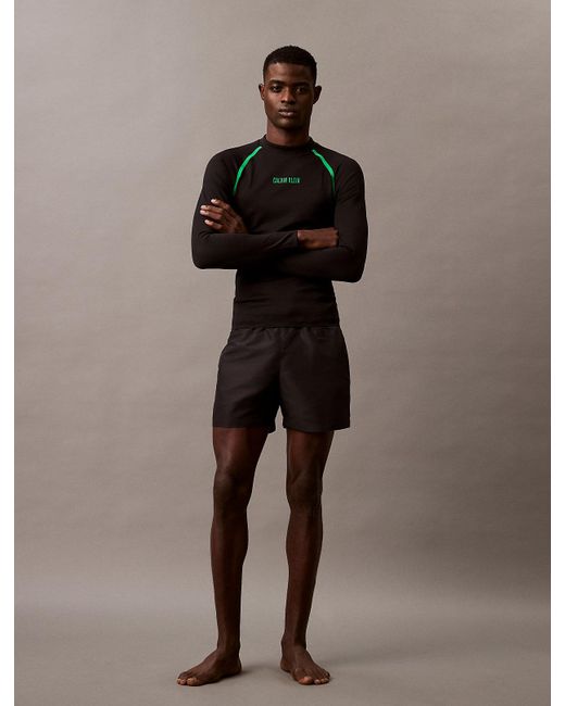 Calvin Klein Black Long Sleeve Rash Guard for men