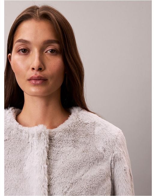 Calvin Klein Multicolor Faux Fur Jacket