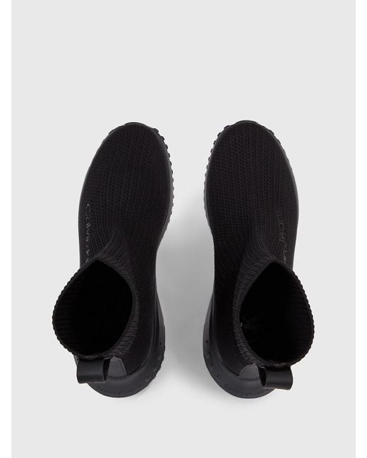 Baskets montantes avec chaussette intégrée Calvin Klein en coloris Black