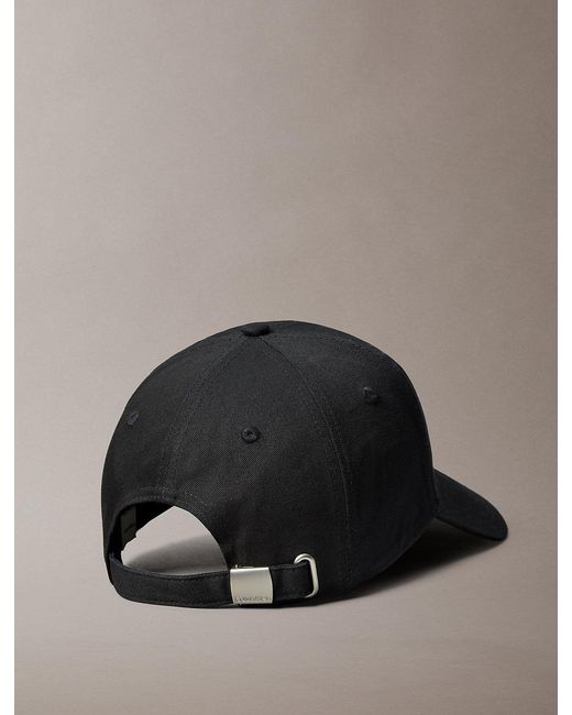 Calvin Klein Black Embroidered Monogram Baseball Cap