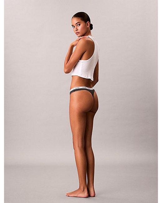 Calvin Klein Gray 3 Pack Thongs Icon Logo