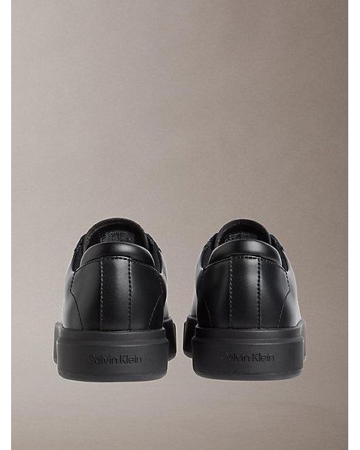 Calvin Klein Gray Jeans Premier Leather Signature Trainers for men