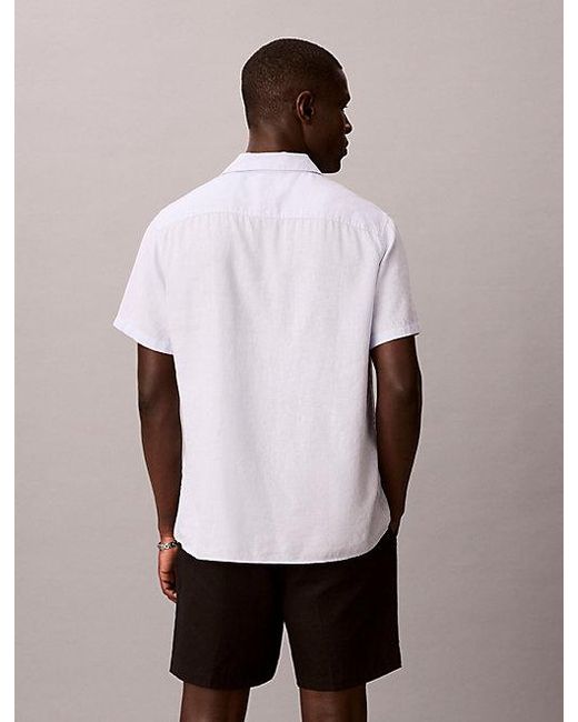 Calvin Klein Black Linen Blend Shorts for men