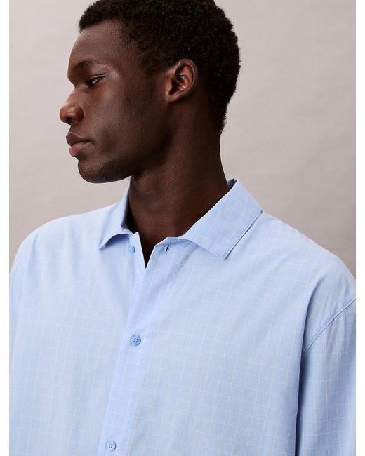Haut De Pyjama En Popeline De Coton Calvin Klein pour homme en coloris Blue