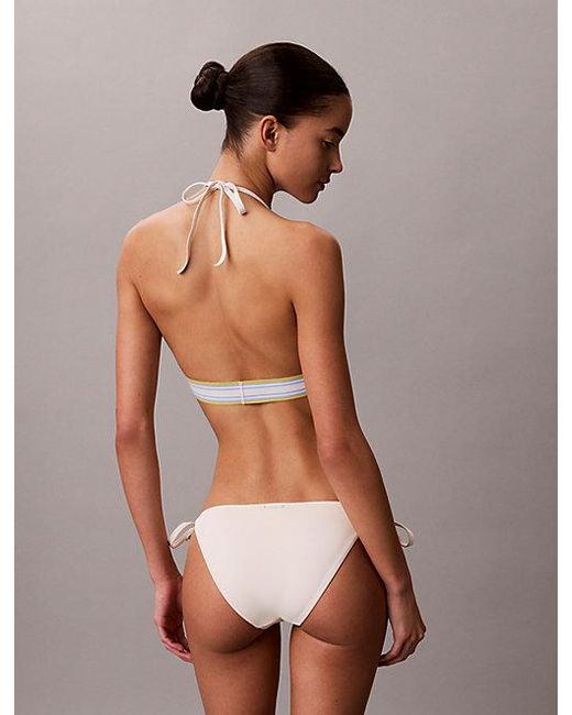 Calvin Klein Natural Halter Triangle Bikini Top Ck Icon