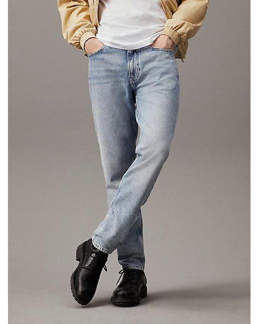 Regular Tapered Jeans Calvin Klein de hombre de color Gray