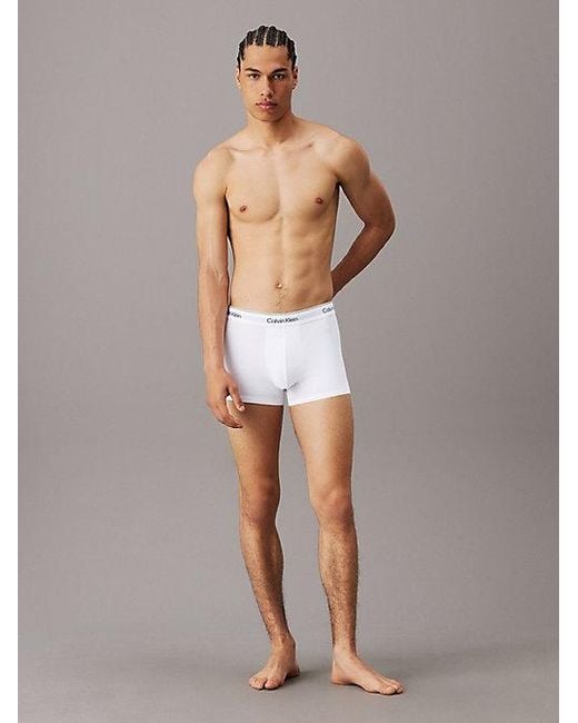 Calvin Klein White 3 Pack Trunks - Modern Cotton for men