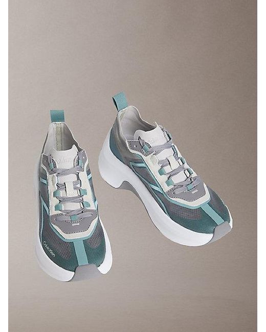 Calvin Klein Metallic Ck Volumax Chunky Ck Stripe Runner Trainers
