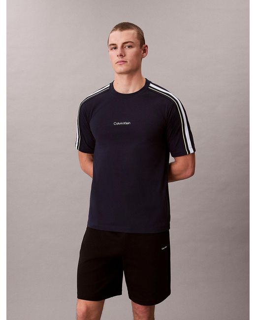 Calvin Klein Blue Performance Cotton Blend Gym T-Shirt for men