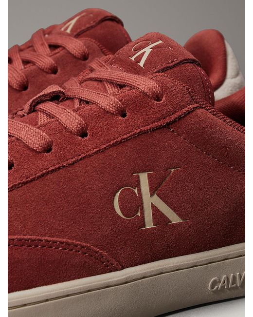 Baskets En Daim Calvin Klein pour homme en coloris Red