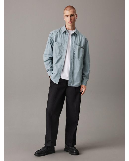 Chemise Relaxed En Popeline De Coton Calvin Klein pour homme en coloris Blue