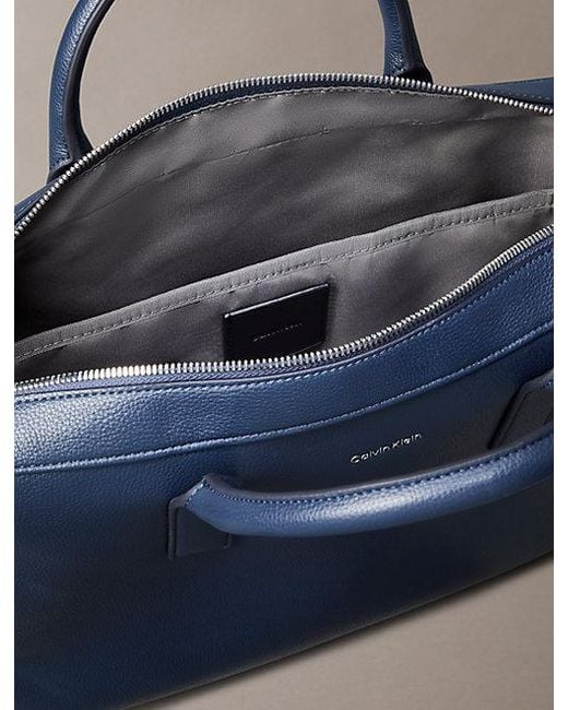 Calvin Klein Blue Micro Pebble Commuter Laptop Bag for men