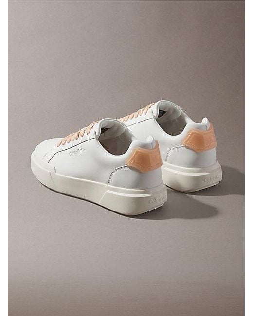 Calvin Klein Metallic Leather Durable Traction Chunky Trainers
