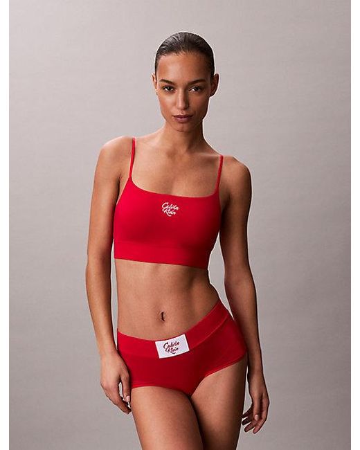Calvin Klein Red Unlined Bralette Graphic