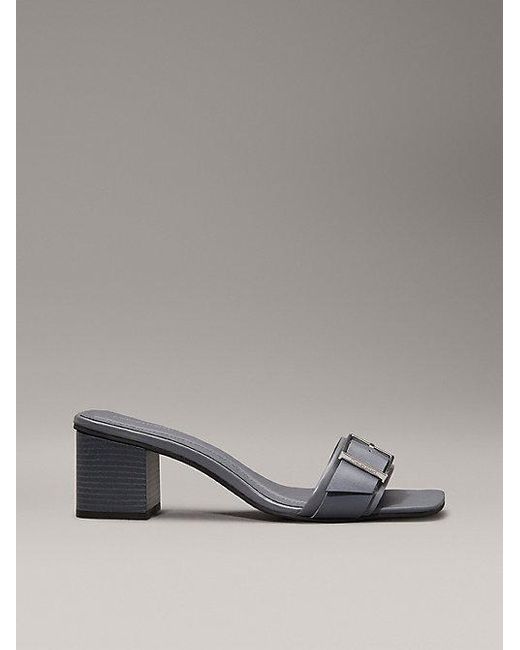 Calvin Klein Gray Ledersandalen Mit Absatz