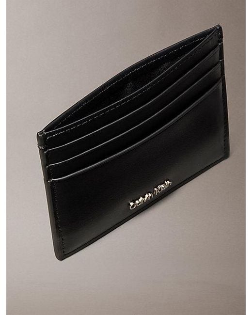Calvin Klein Black Leather Rfid Logo Cardholder for men