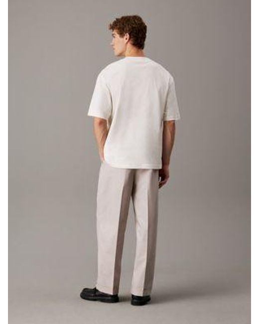 Pantalón tailored holgado de sarga Calvin Klein de hombre de color Multicolor